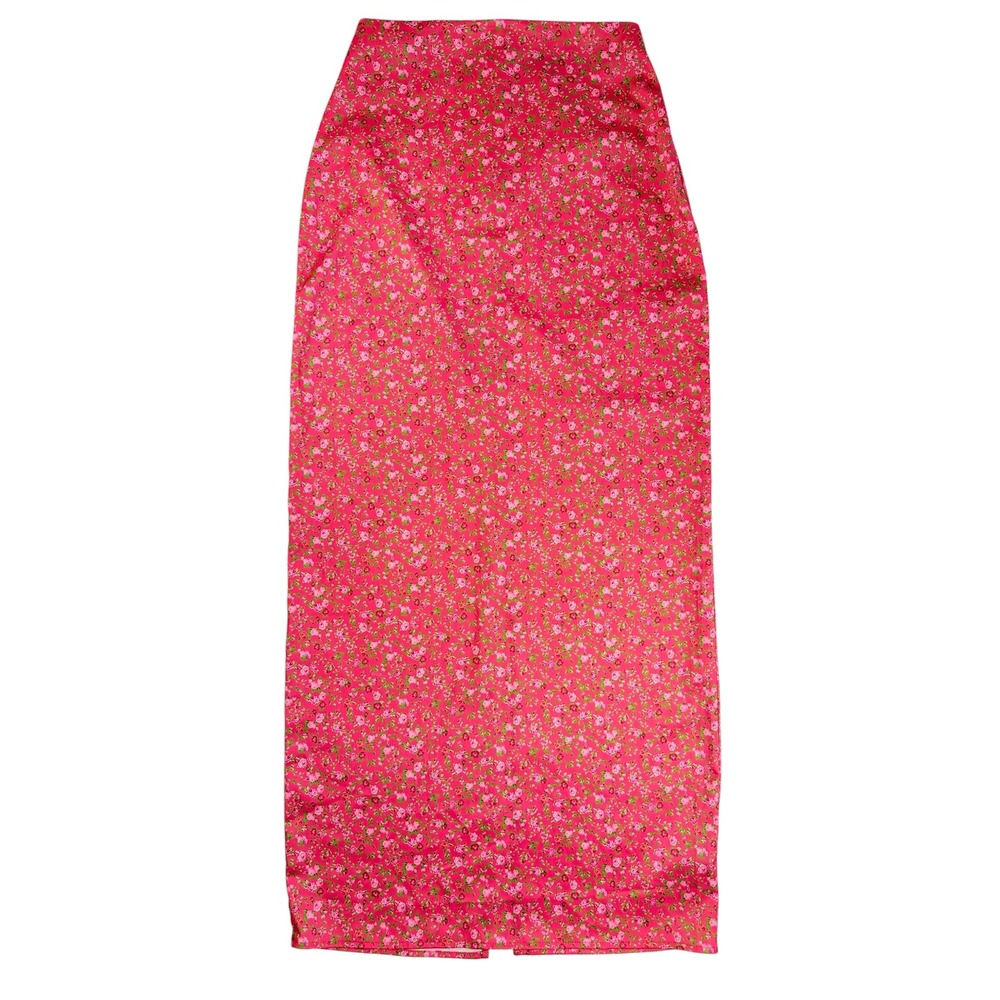AFRM Floral Maxi Skirt Women Size S Pink Slit High Rise AEB029501MC22